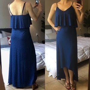 Blue Elegant high - low Dress SUMMER CLEARANCE